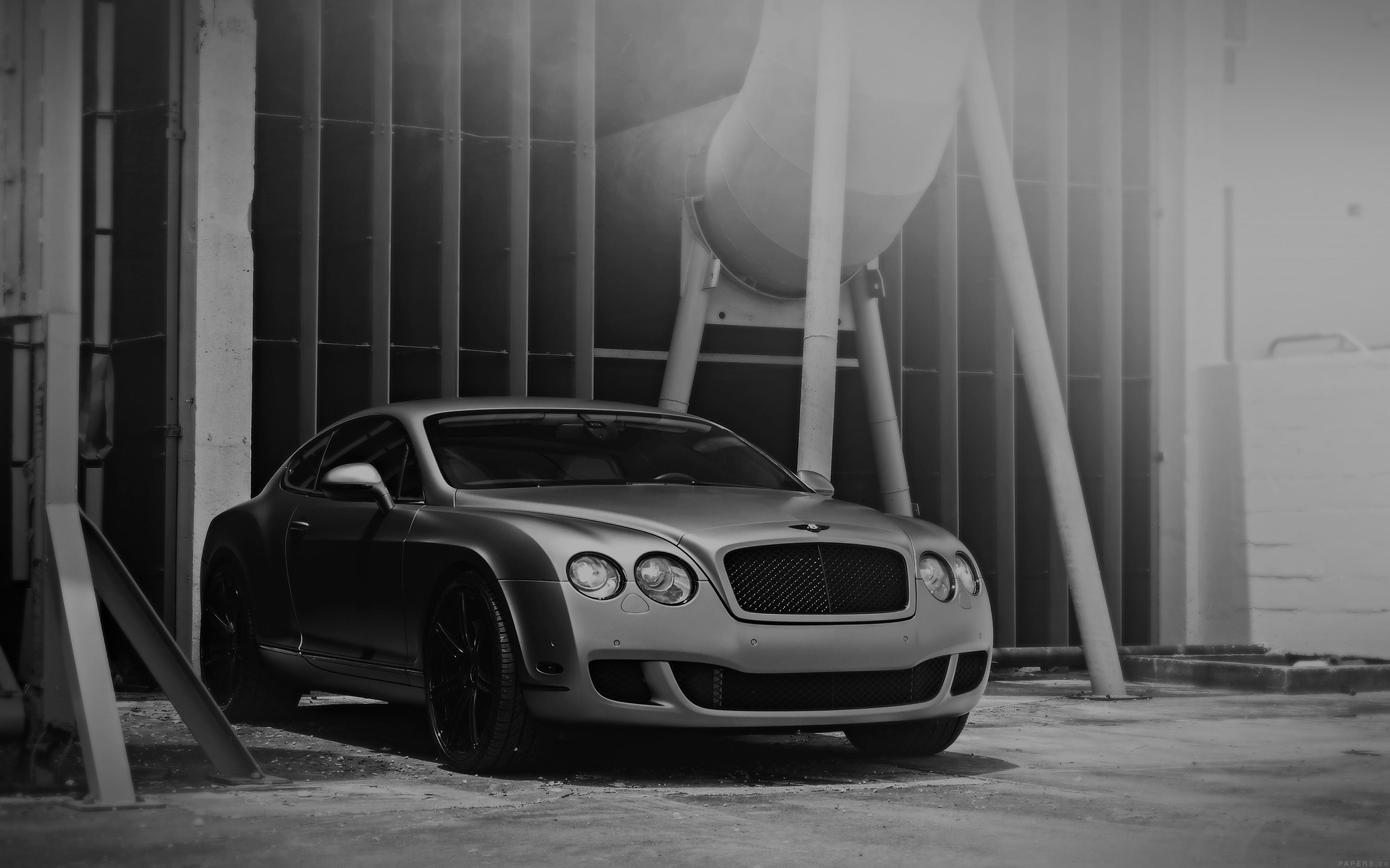 3840x2400 Bentley Motors Bw Dark Car Park Art City Wallpaper