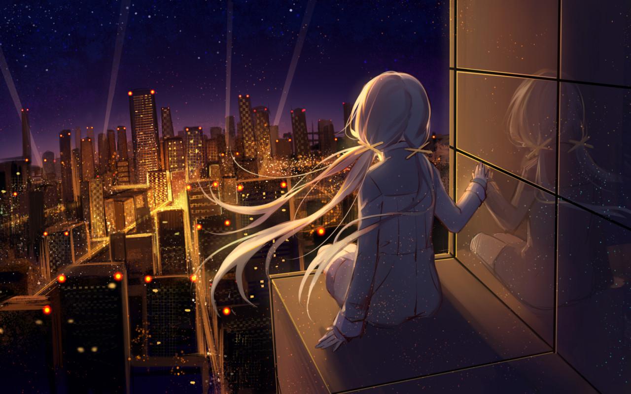 1280x800 Anime Girl Looking at Stars 1280x800 Resolution Wallpaper, HD Anime 4K Wallpaper, Image, Photo and Background