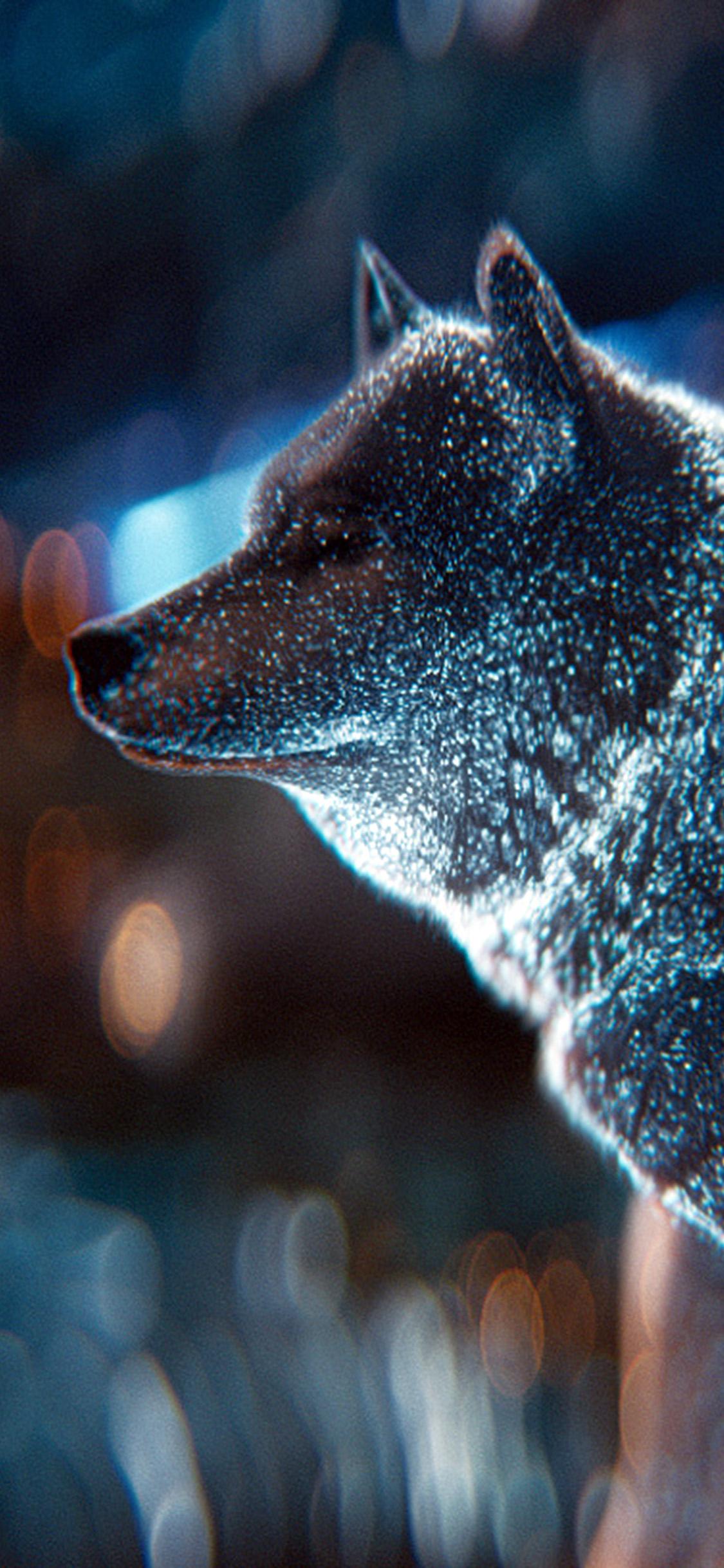 1125x2436 iPhone X wallpaper. wolf digital dot art