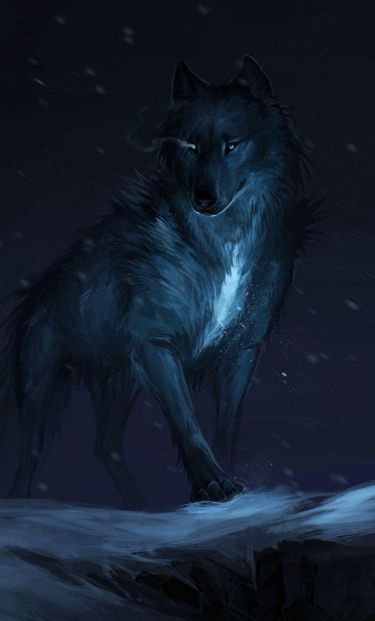 1280x2120 iPhone Cartoon Wolf Wallpaper