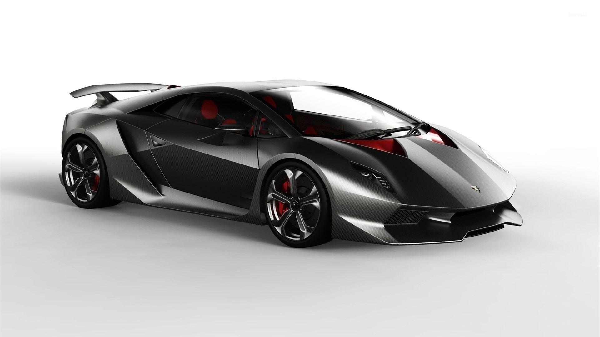 1920x1080 Front side view of a black Lamborghini Sesto Elemento wallpaper
