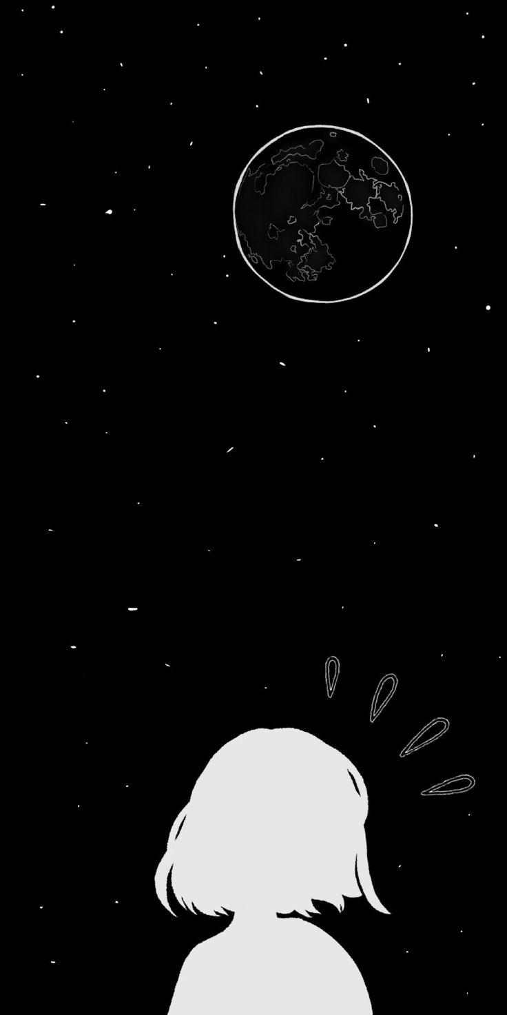 736x1473 credit: spear.one97 (Instagram) aesthetics aesthetic wallpaper moon universe iPhone wallpaper stars grunge simple. Seni gelap, Latar belakang, Wallpaper ponsel