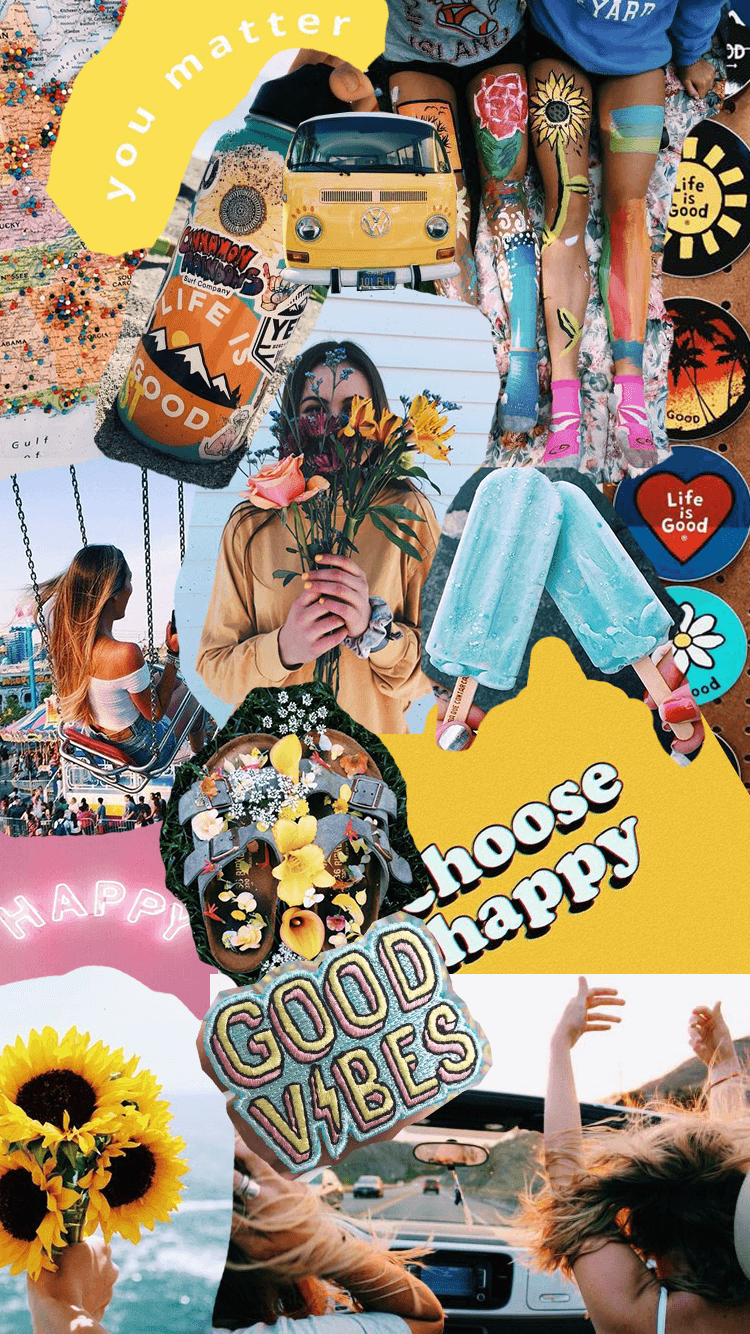750x1334 happy vibes.. insta : collagesbyabby. Hippie