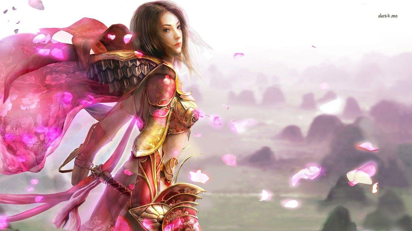 1366x768 Warrior queen HD wallpaper. Fantasy girl, Fantasy art, Warriors wallpaper