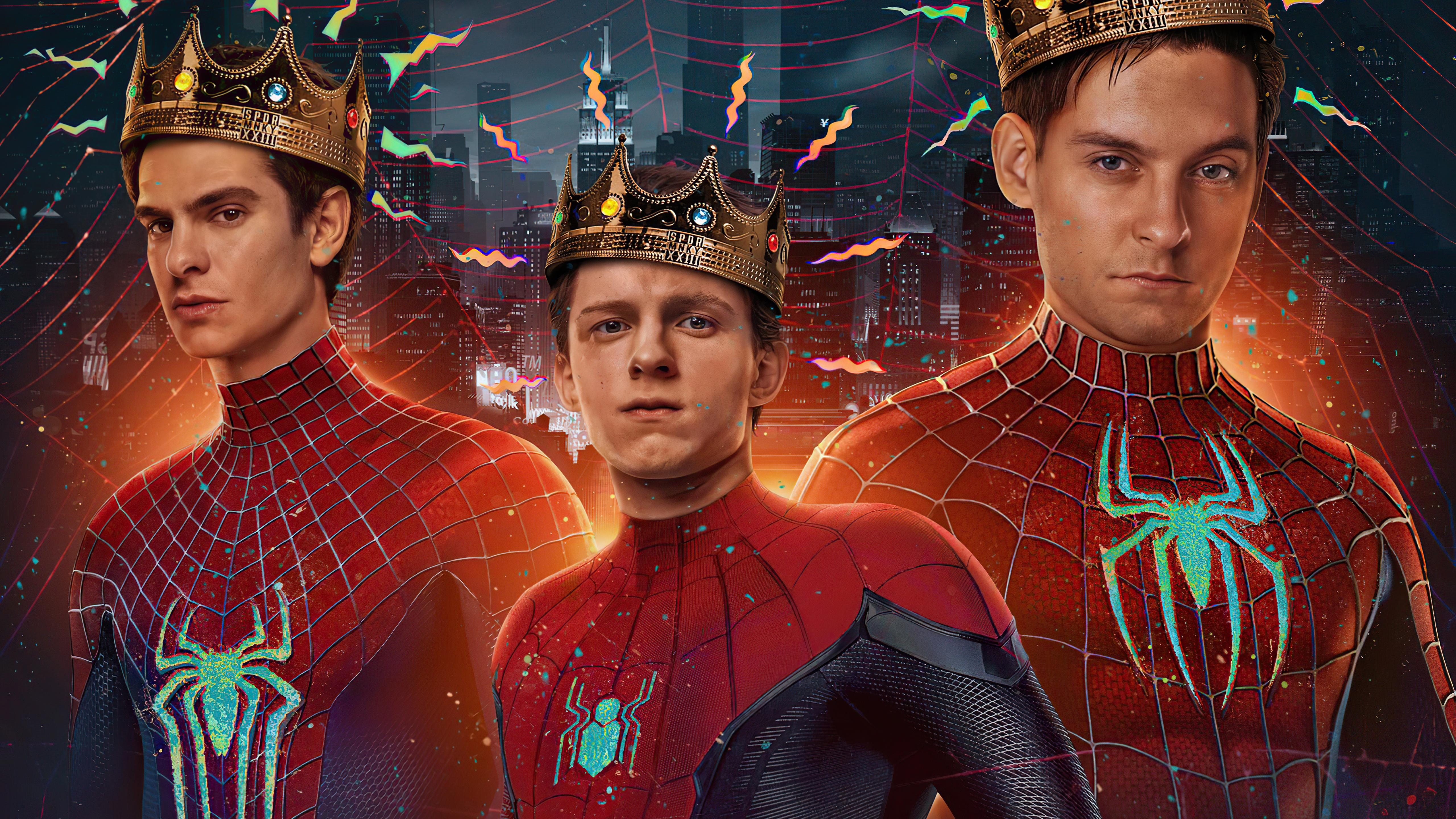 5120x2880 SpiderManNoWayHome Peterparker TobeyMaguire AndrewGarfield TomHolland Spiderverse, HD Movies, 4k Wallpaper, Image, Background, Photo and Picture