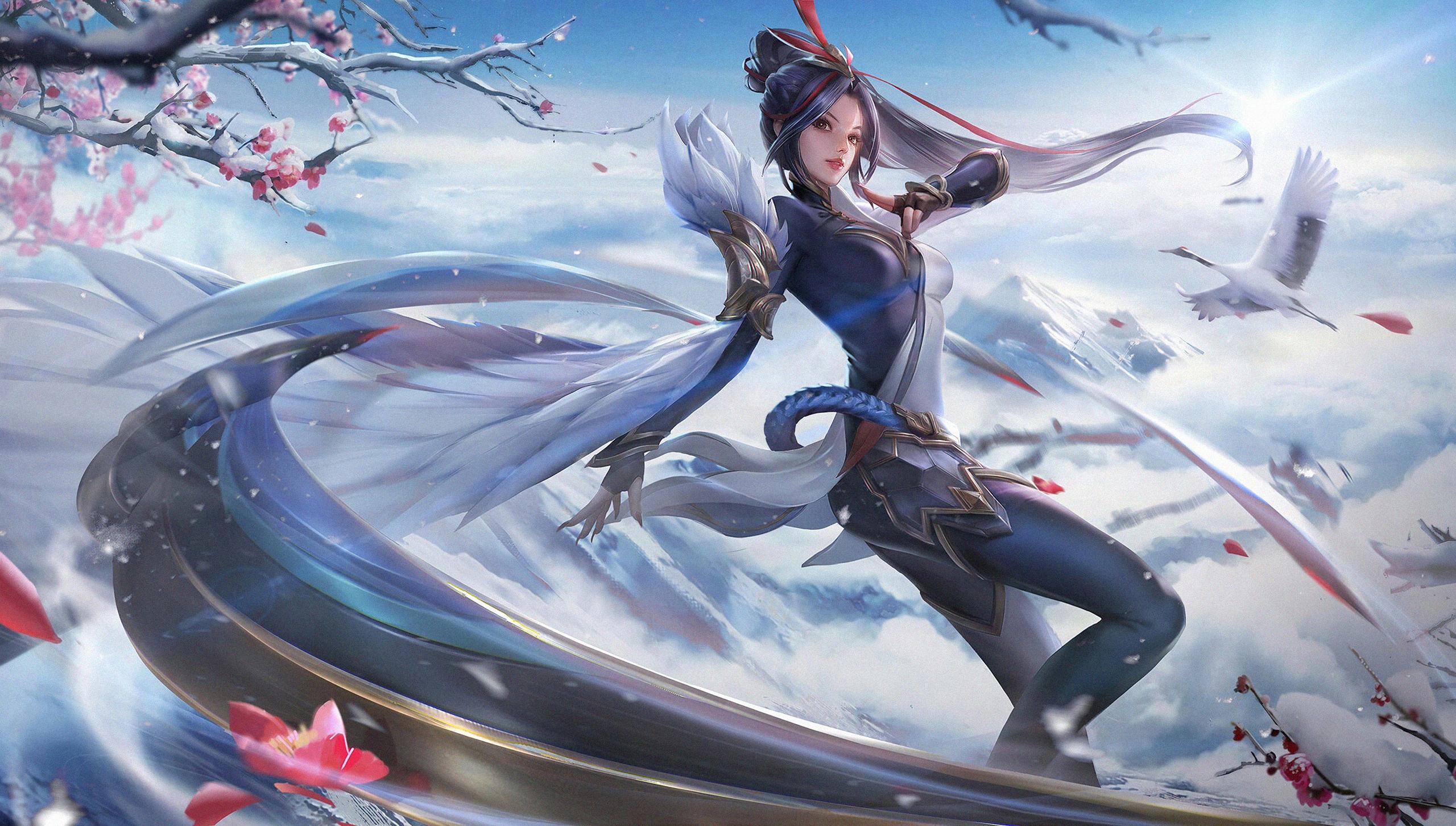 2560x1452 Warrior Princess Anime Girl Warrior Wallpaper HD