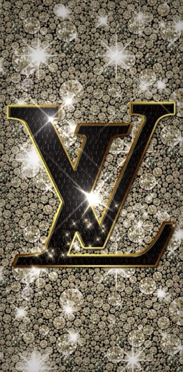630x1280 Gold Glitter LV wallpaper