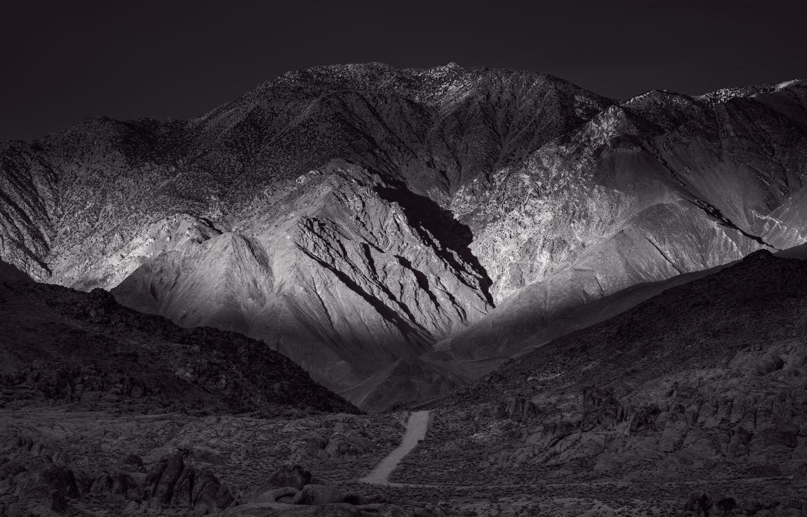 1170x750 Wallpaper Mountainous Landforms, Black, Nature, White, Mountain, Background Free Image