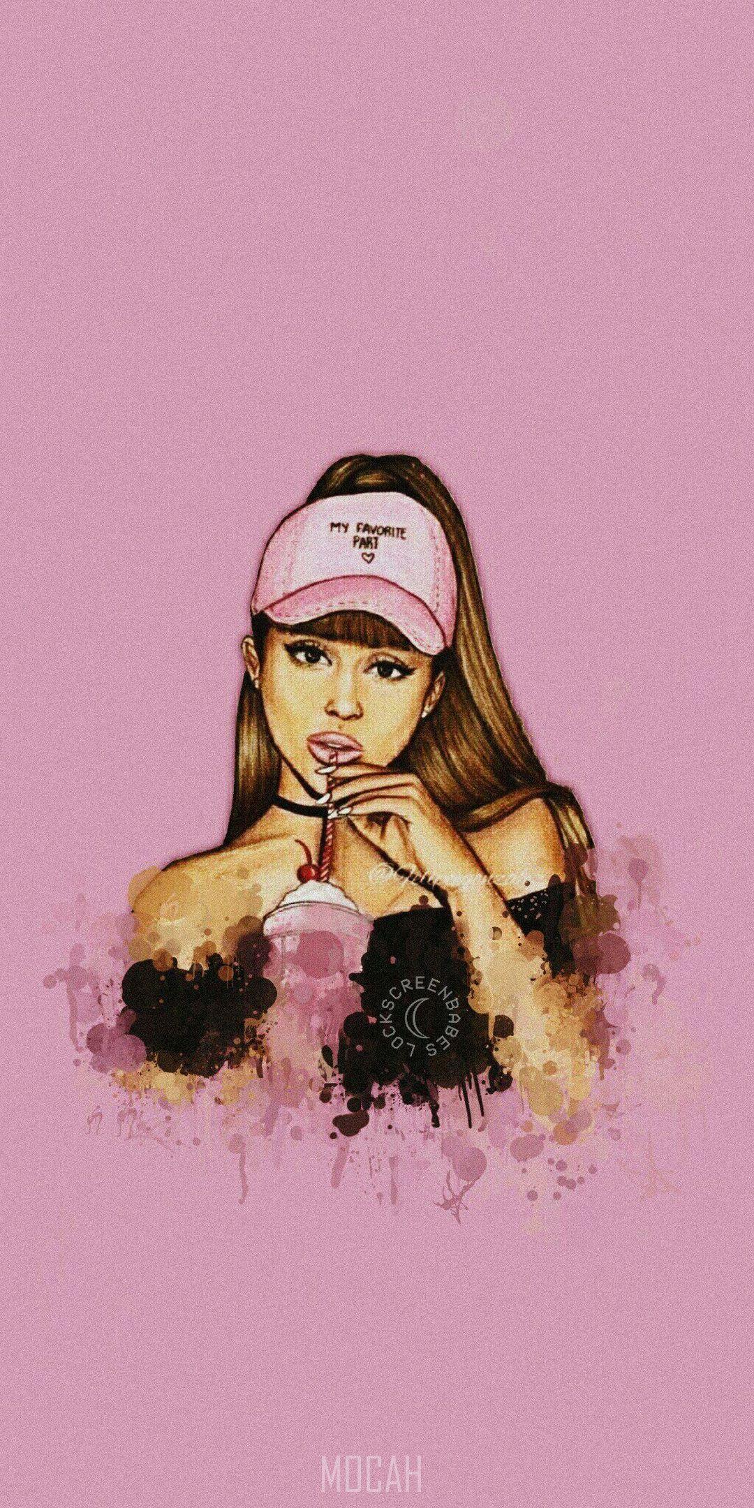 1080x2160 Ariana Grande, Drawing, Illustration, Violet, Pink, Xiaomi Redmi 3 wallpaper full hd, 720x1280 HD Wallpaper