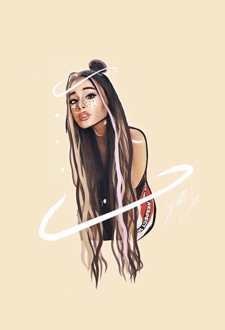 744x1091 Ariana Grande Wallpaper Drawing