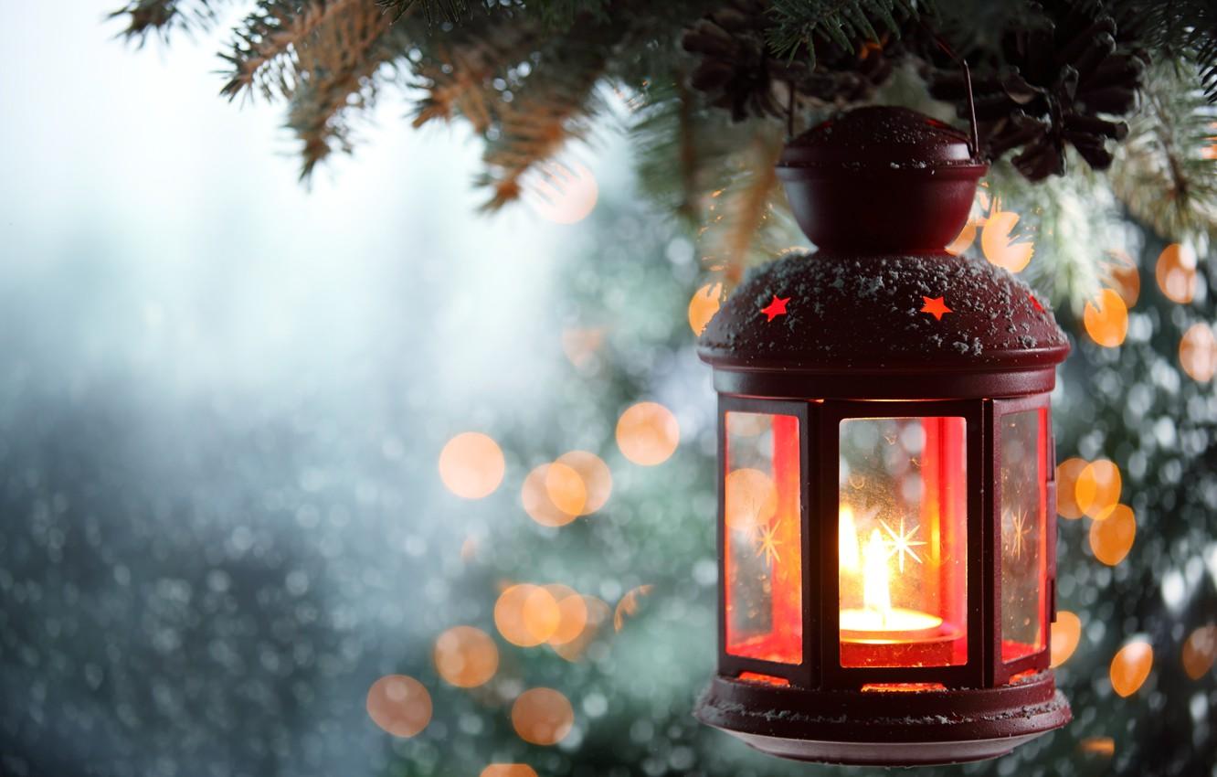1332x850 Wallpaper winter, snow, New Year, Christmas, light, Christmas, winter, snow, Xmas, decoration, candle, lantern, Merry image for desktop, section новый год