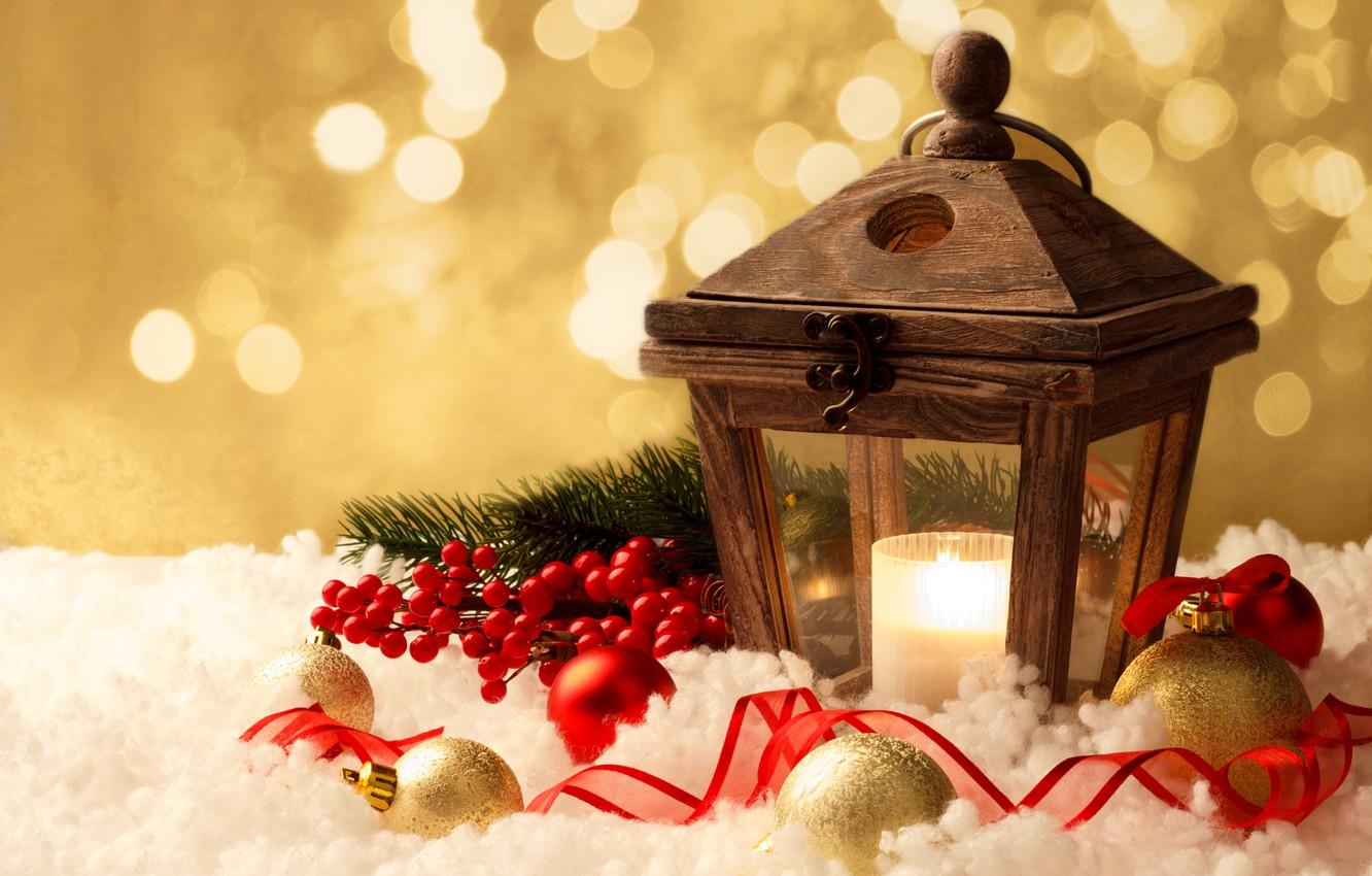1332x850 Wallpaper winter, snow, decoration, New Year, Christmas, lantern, Christmas, winter, snow, Merry Christmas, decoration, candle, lantern image for desktop, section новый год