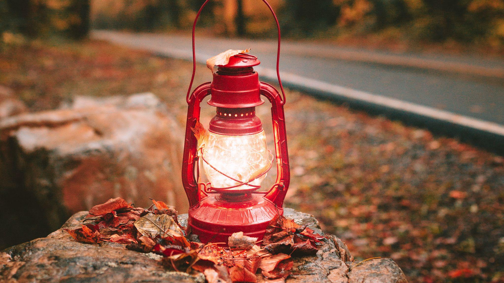 2048x1152 Download wallpaper 2048x1152 lantern, light, red, autumn ultrawide monitor HD background