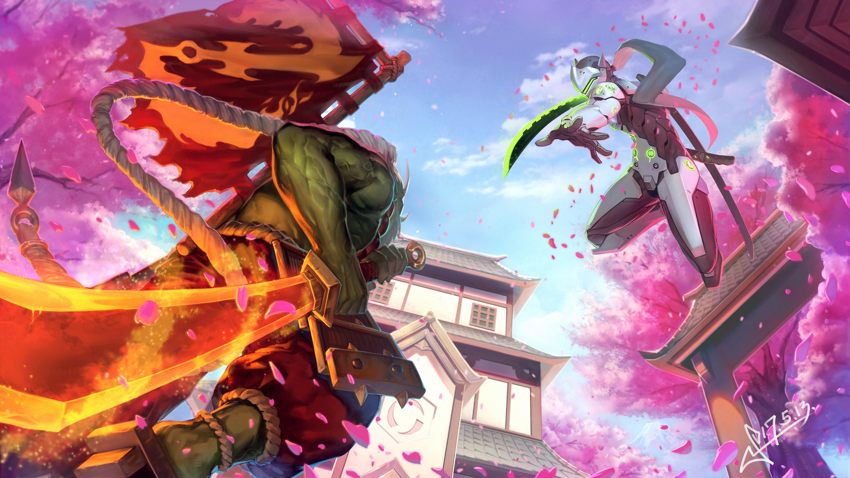 2880x1620 Genji Overwatch Sakura Samurai Laptop HD HD 4k Wallpaper, Image, Background, Photo and Picture
