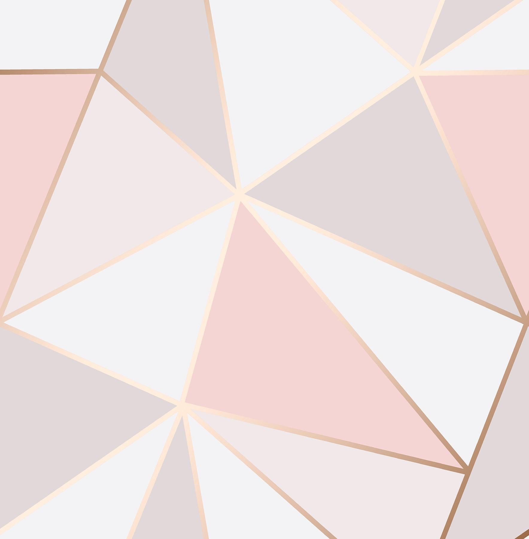 1768x1800 Fine Decor Medley 56.4 Sq Ft Rose Gold Non Woven Geometric Unpasted Wallpaper In The Wallpaper Department At