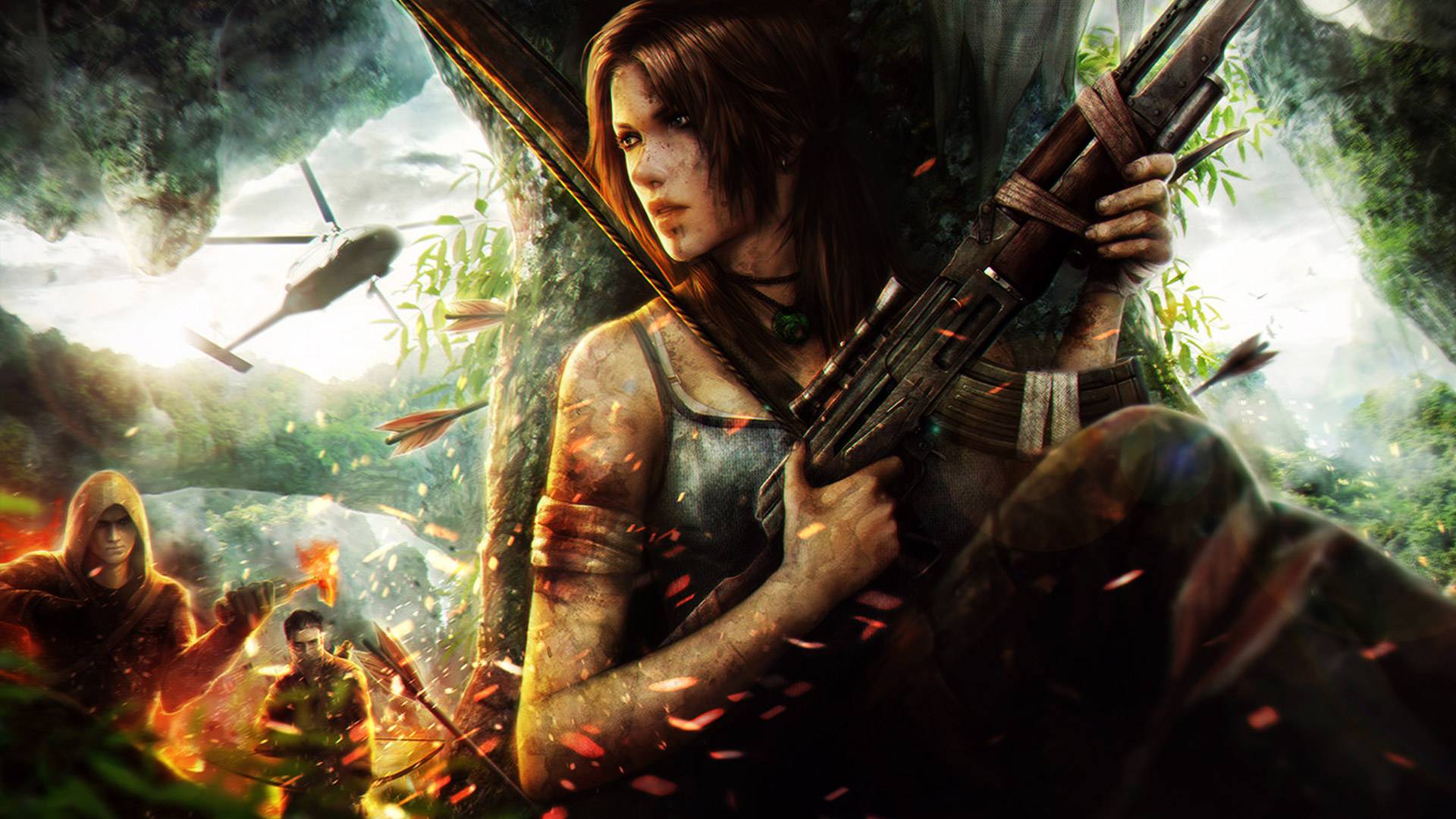 1920x1080 Lara Croft Wallpaper Art