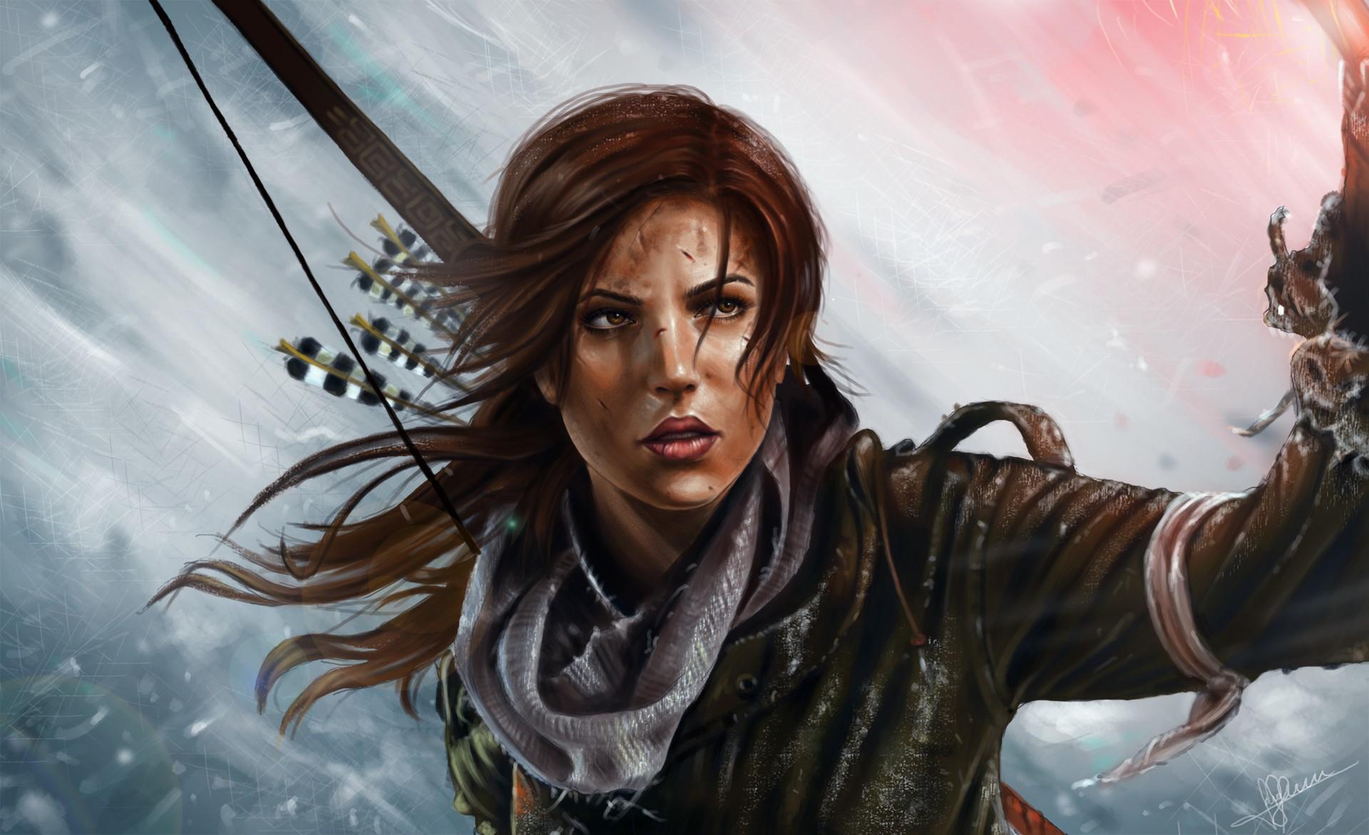 1920x1171 Tomb raider, Lara croft, Girl, Face, Art wallpaper
