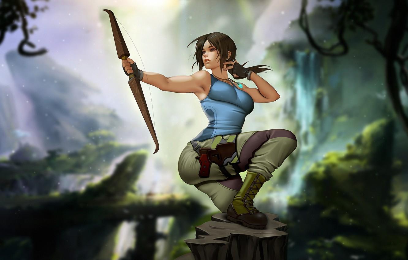 1332x850 Wallpaper Girl, Figure, Tomb Raider, Art, Beauty, , Figure, Lara Croft, Illustration, Fan Art, Character, Characters, Bow, Madeinkipish, ED Art, By Didi Esmeralda Image For Desktop, Section арт