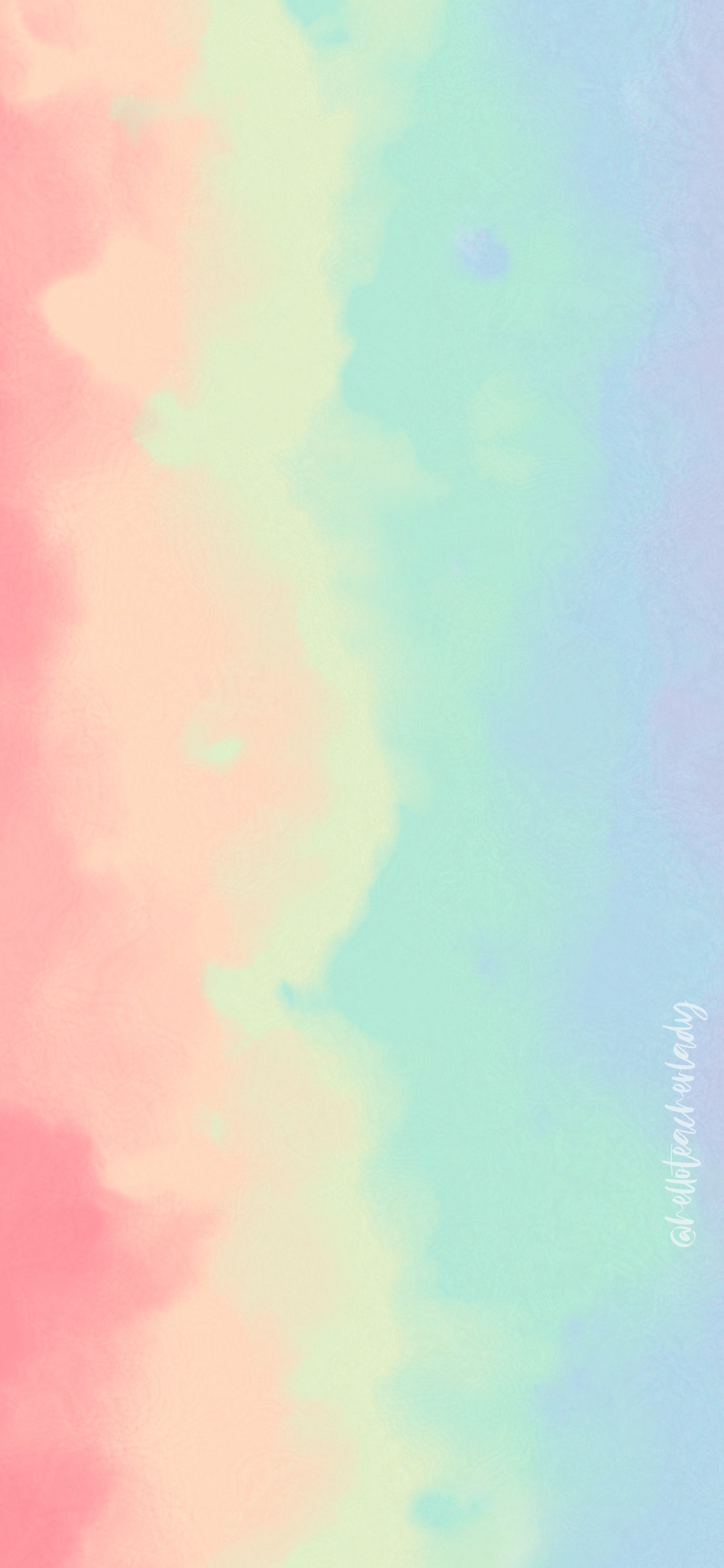1125x2436 Digital Refresh: Rainbow Watercolor Phone + Desktop Wallpaper