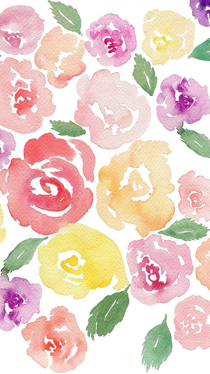 720x1280 Watercolor floral wallpaper, Free watercolor flowers, Flower iphone wallpaper
