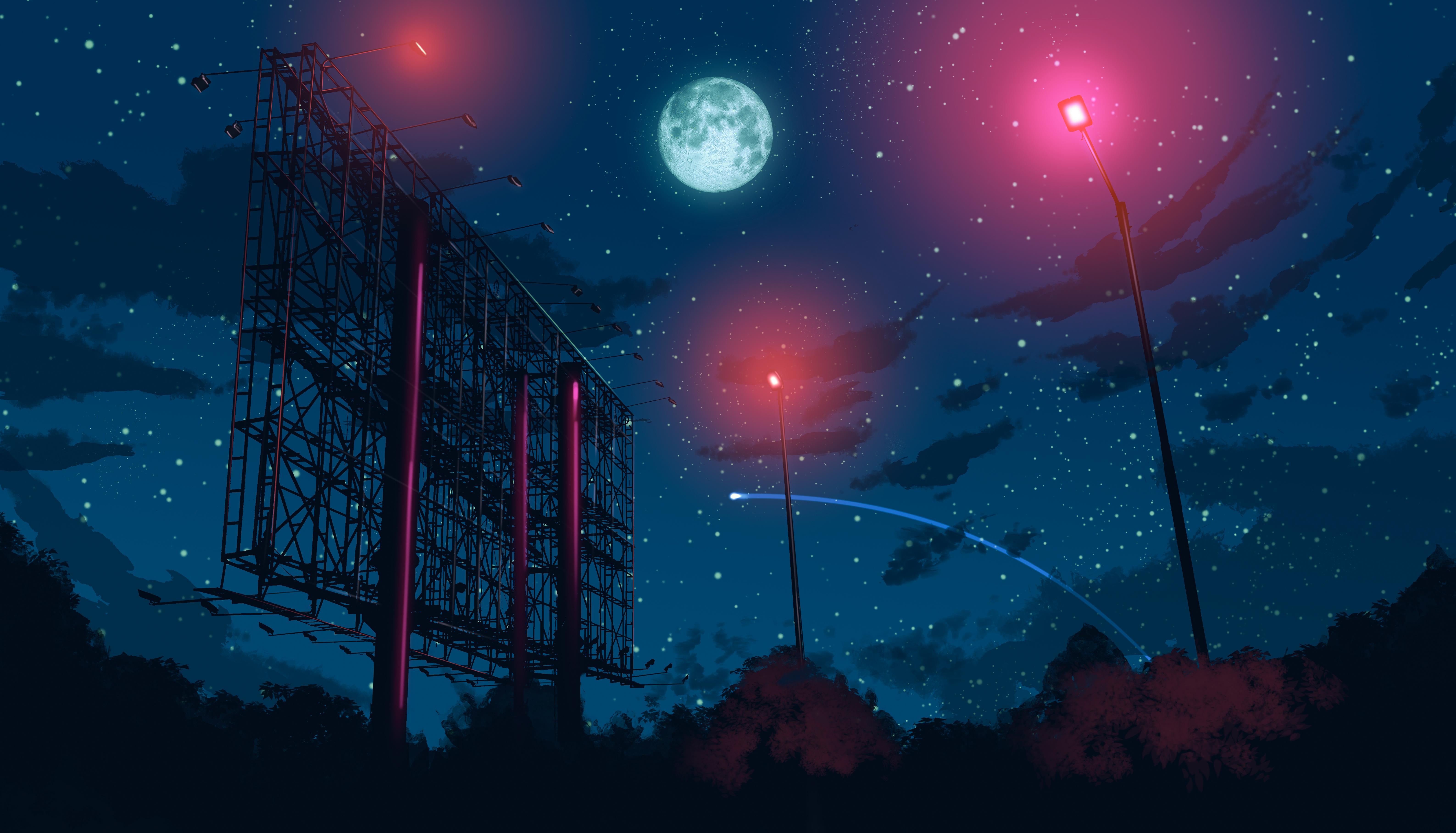 6348x3632 Anime Sky 4k Night Wallpaper