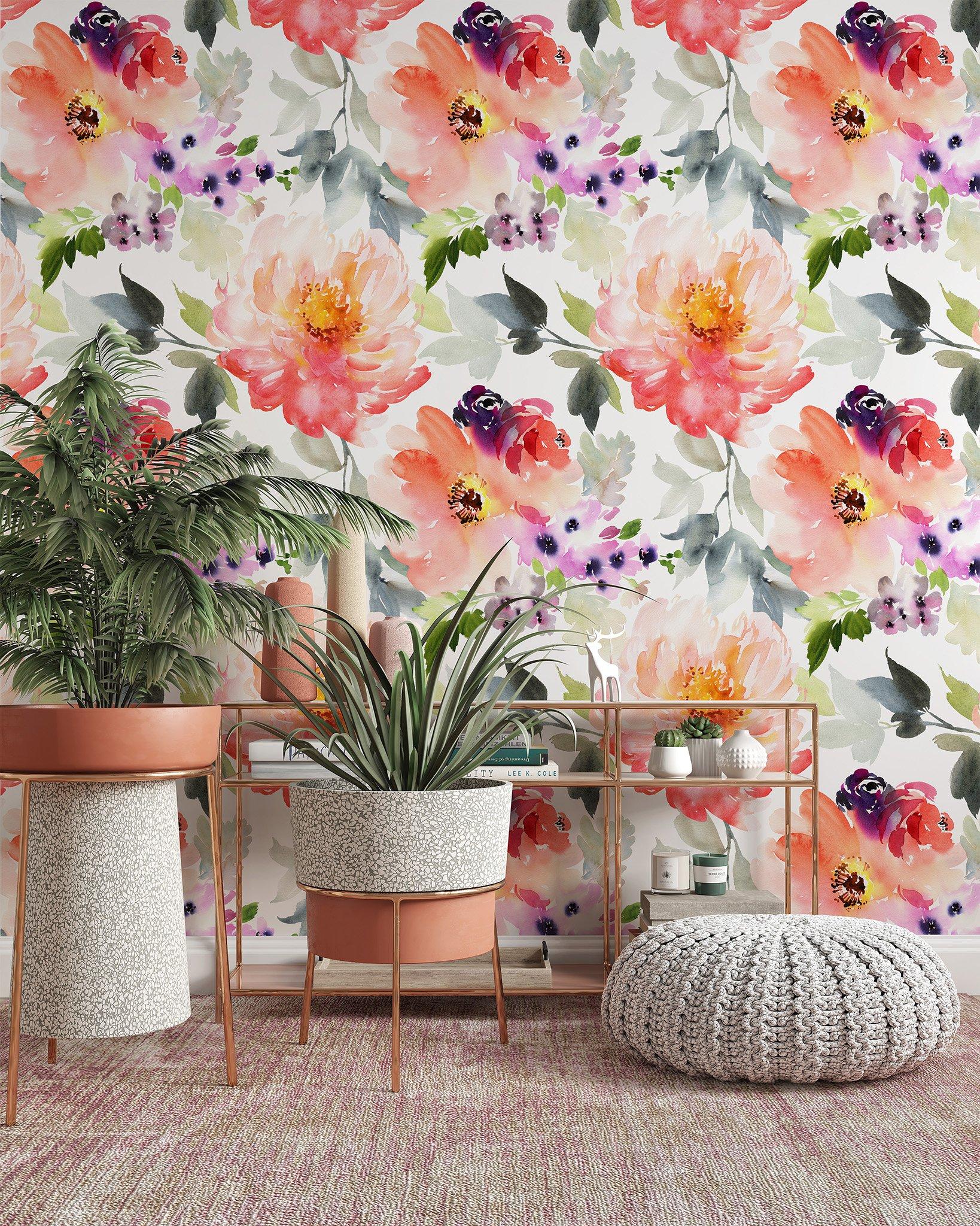 1638x2048 Large Scale Watercolor Flower Wallpaper