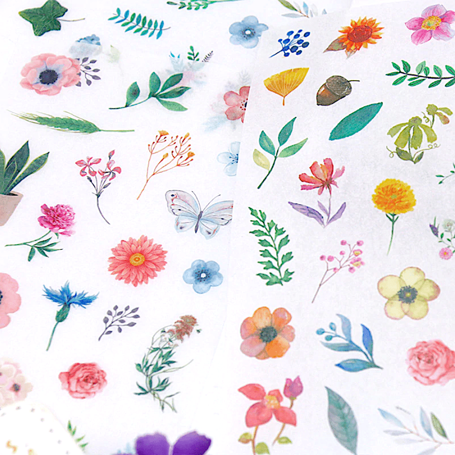 898x898 Watercolor Flowers Sticker Set. Kawaii Pen Shop