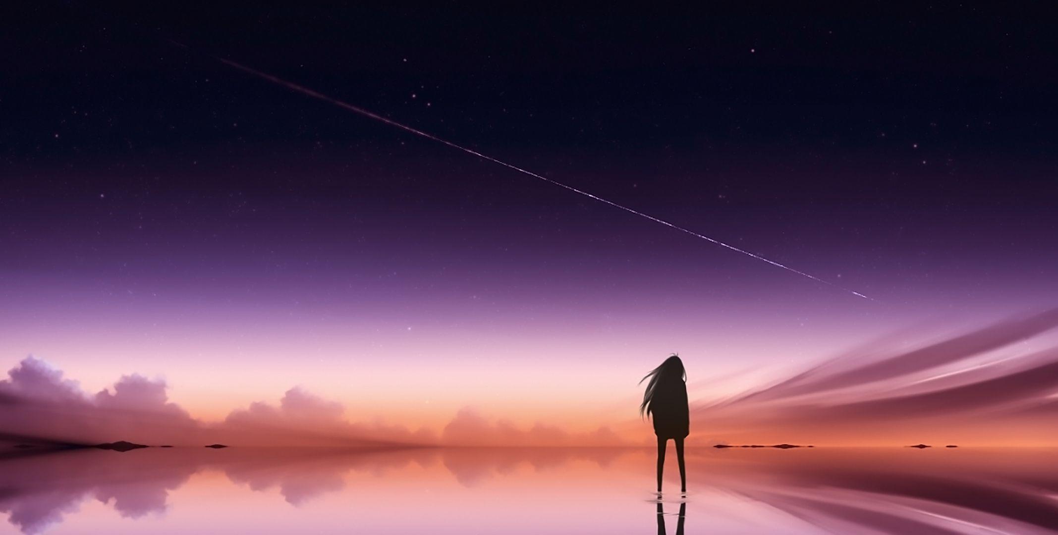 2135x1080 Anime Night Sky