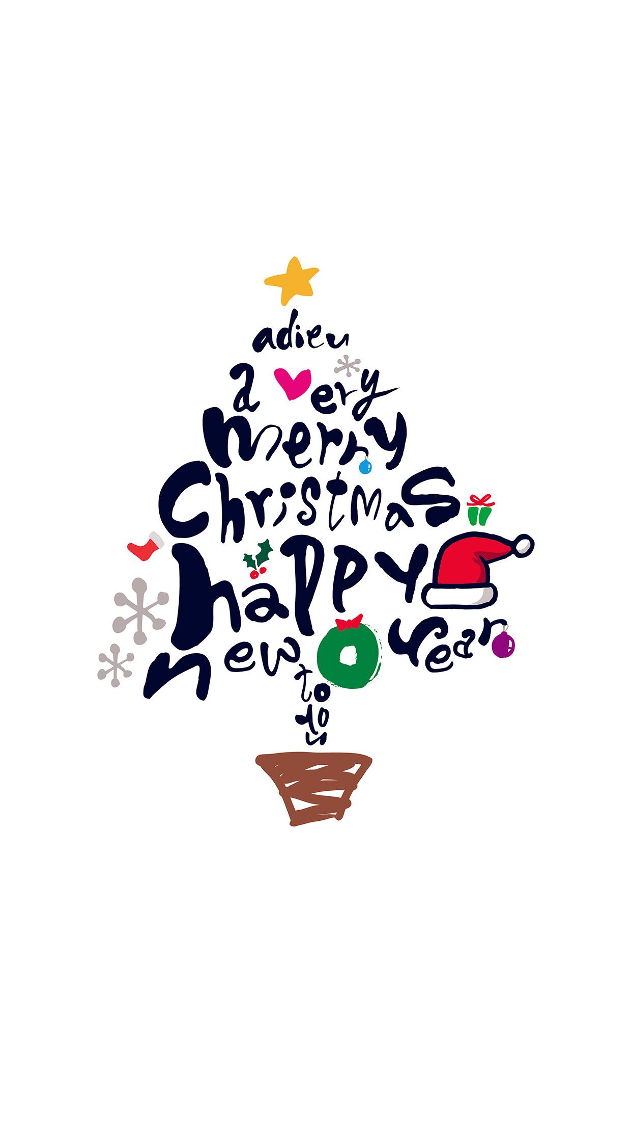 1242x2208 Tree Holiday Christmas Illustration Art Wallpaper