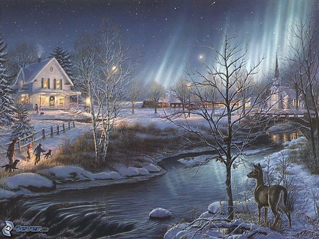 1024x768 Art Christmas Wallpaper