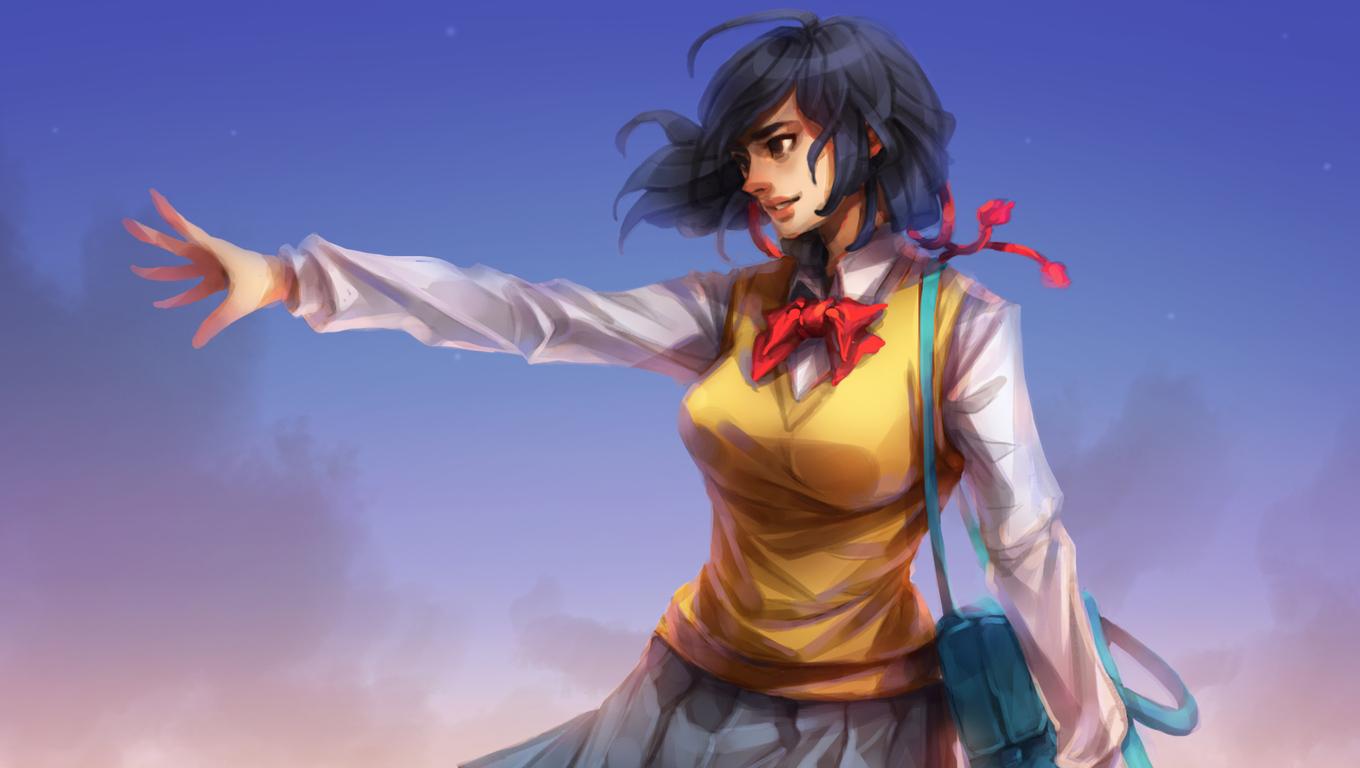 1360x768 Anime School Girl Art Laptop HD HD 4k Wallpaper, Image, Background, Photo and Picture