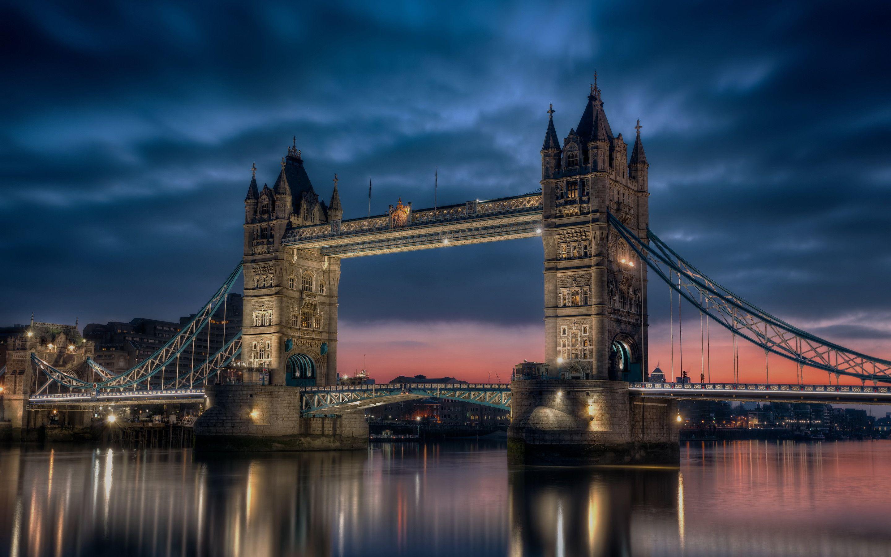 CdHBH 10x8ft Famous Tower Bridge of London Backdrop Vinyl Photography Background Tower Bridge in Storm Forked Lightning City Nightscape Backdrop Wallpaper Activity Background Photo Studio Props