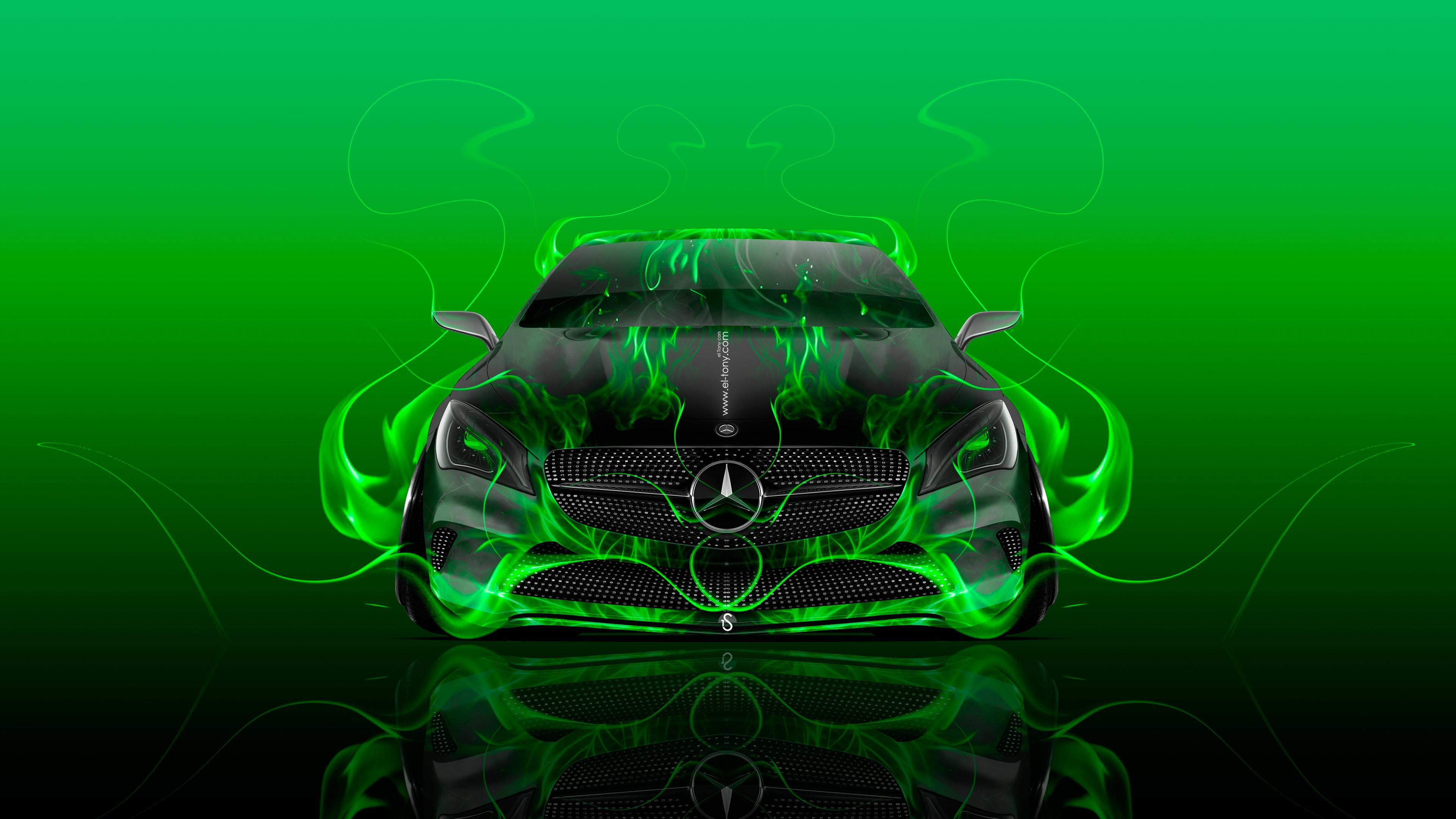 3840x2160 Green Flame