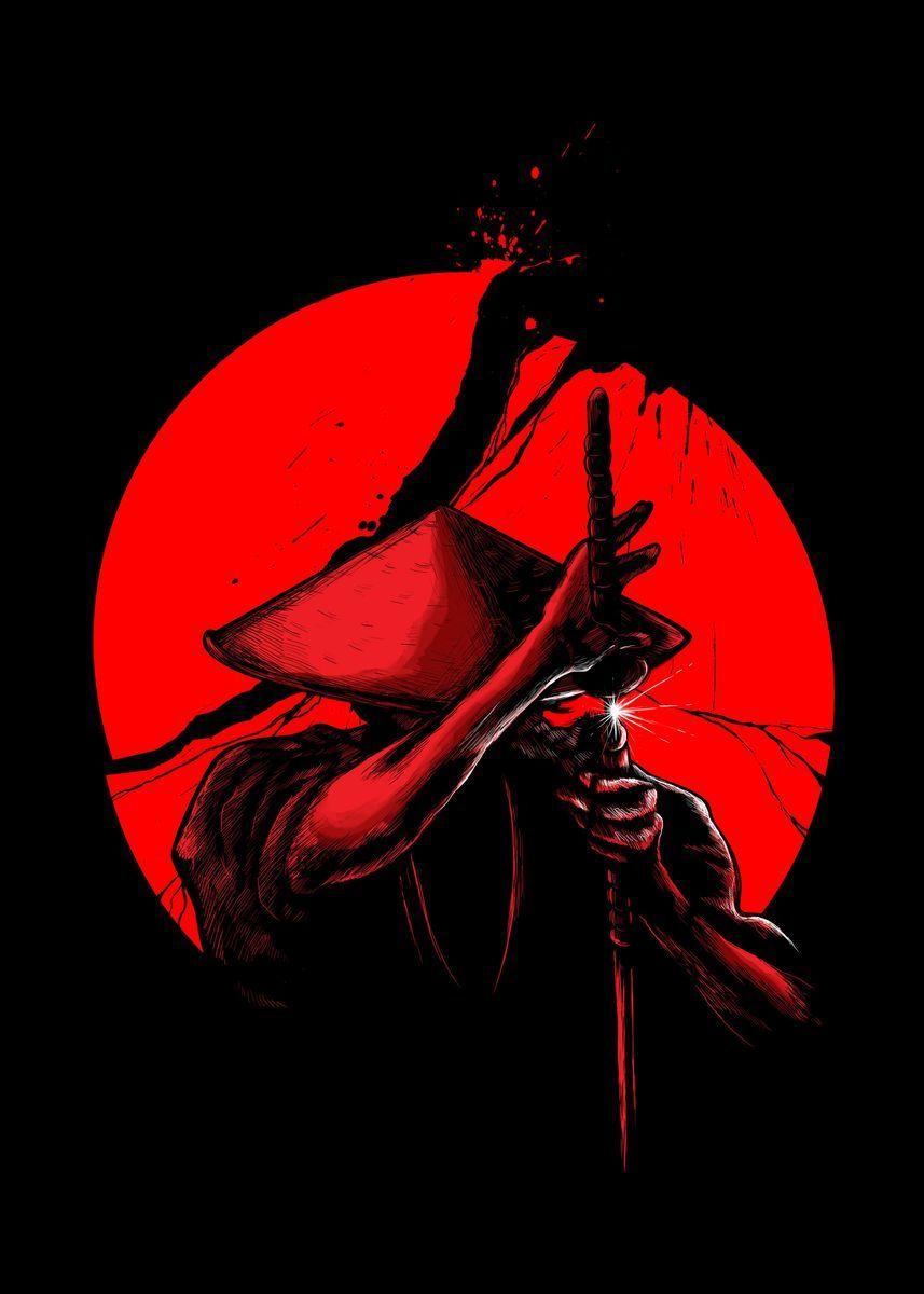 857x1200 Samurai Slice' Poster by Lou Patrick Mackay. Displate. Samurai wallpaper, Samurai drawing, Samurai artwork