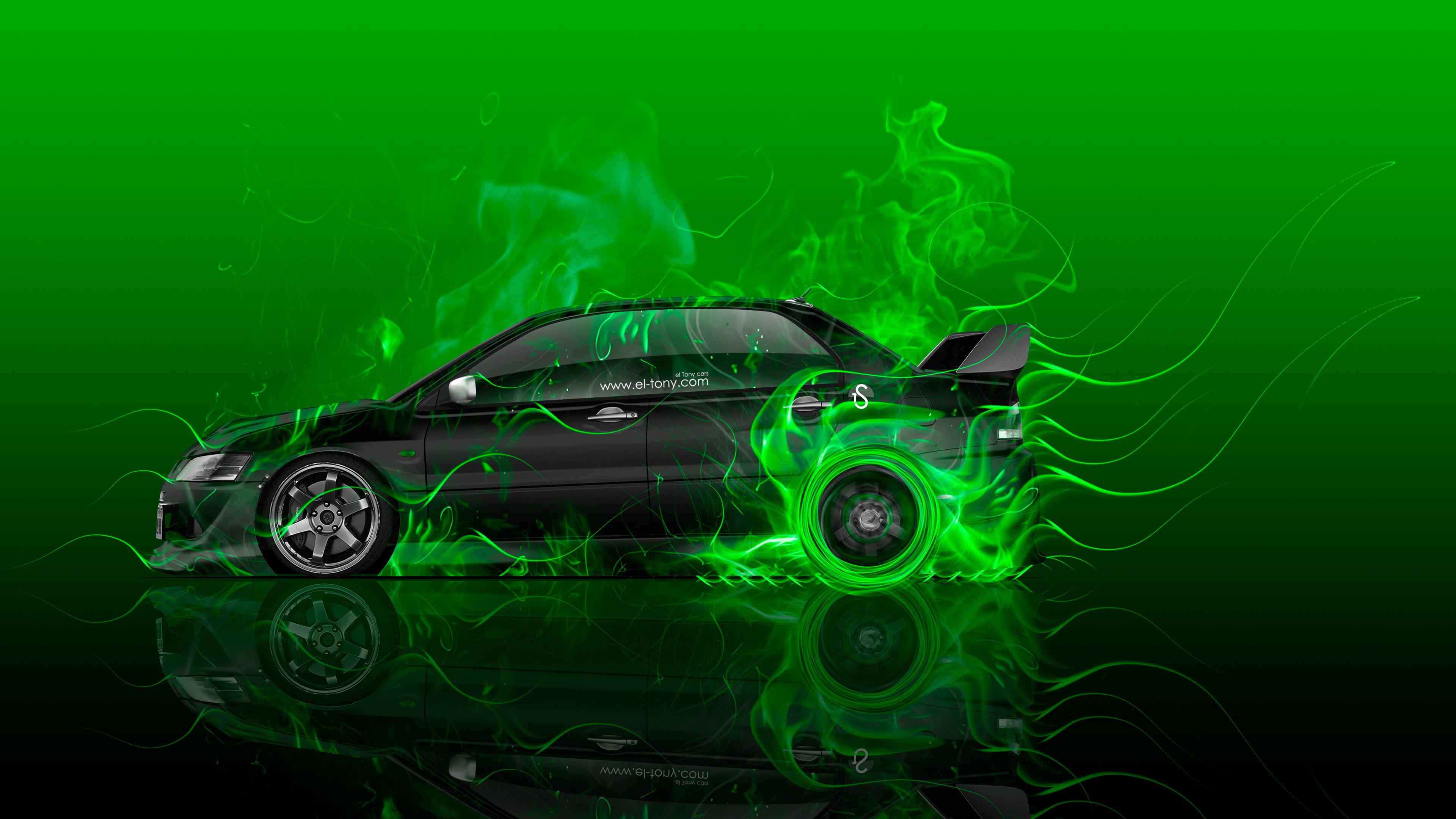 3840x2160 Green Flame