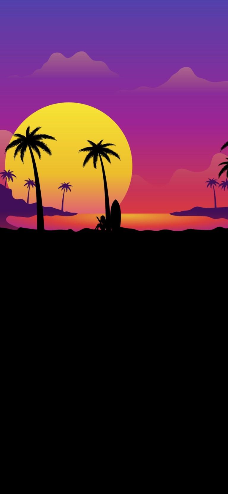 768x1664 Tropical Nature Background Minimal iPhone Wallpaper Download