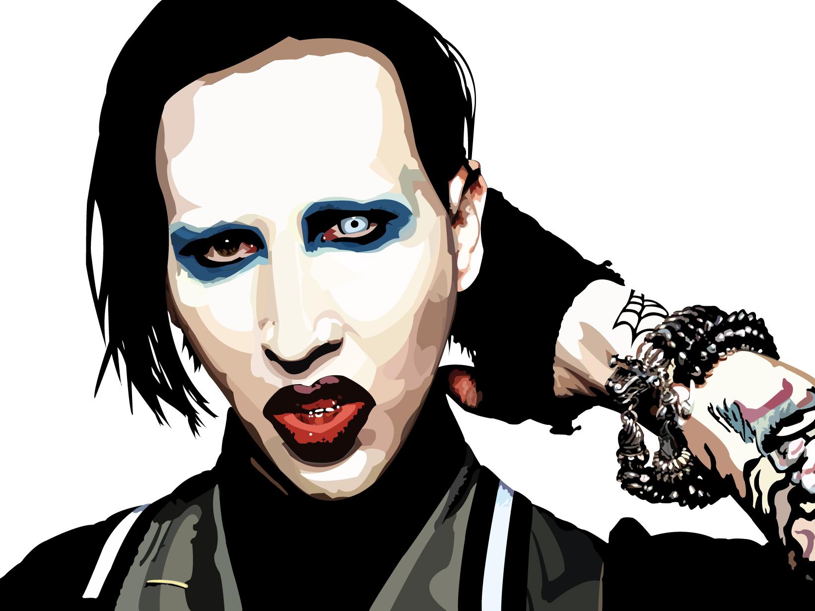 1642x1231 Pop art with the singer Marilyn Manson wallpaper and image