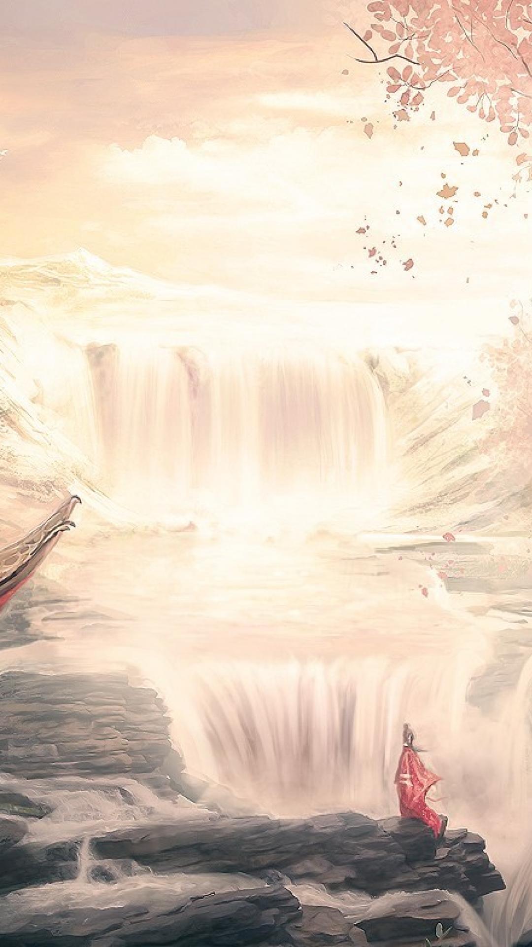 1080x1920 Japan landscapes asia oriental waterfalls wallpaper