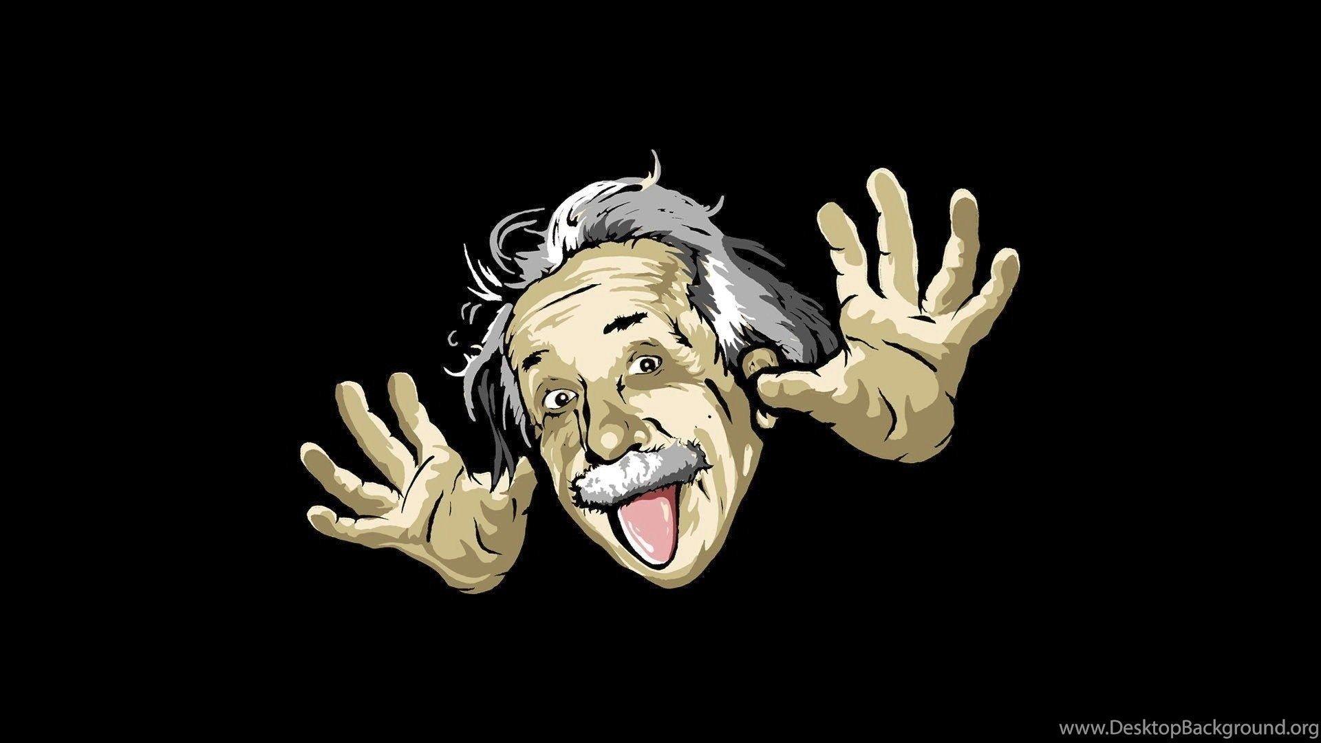 1920x1080 Wallpaper Funny Face Cover Cartoon Albert Einstein Black Wallpaper