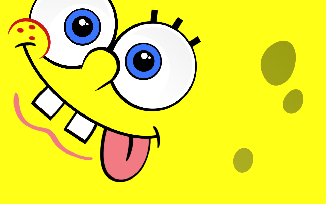 1280x800 Funny Spongebob Face Wallpaper HD Wallpaper