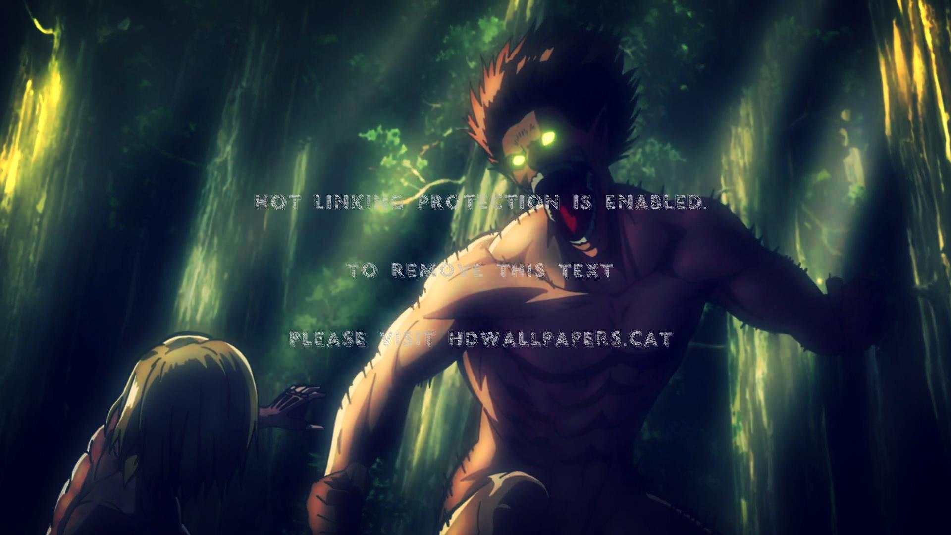 1920x1080 attack on titan scream scene fight dark no