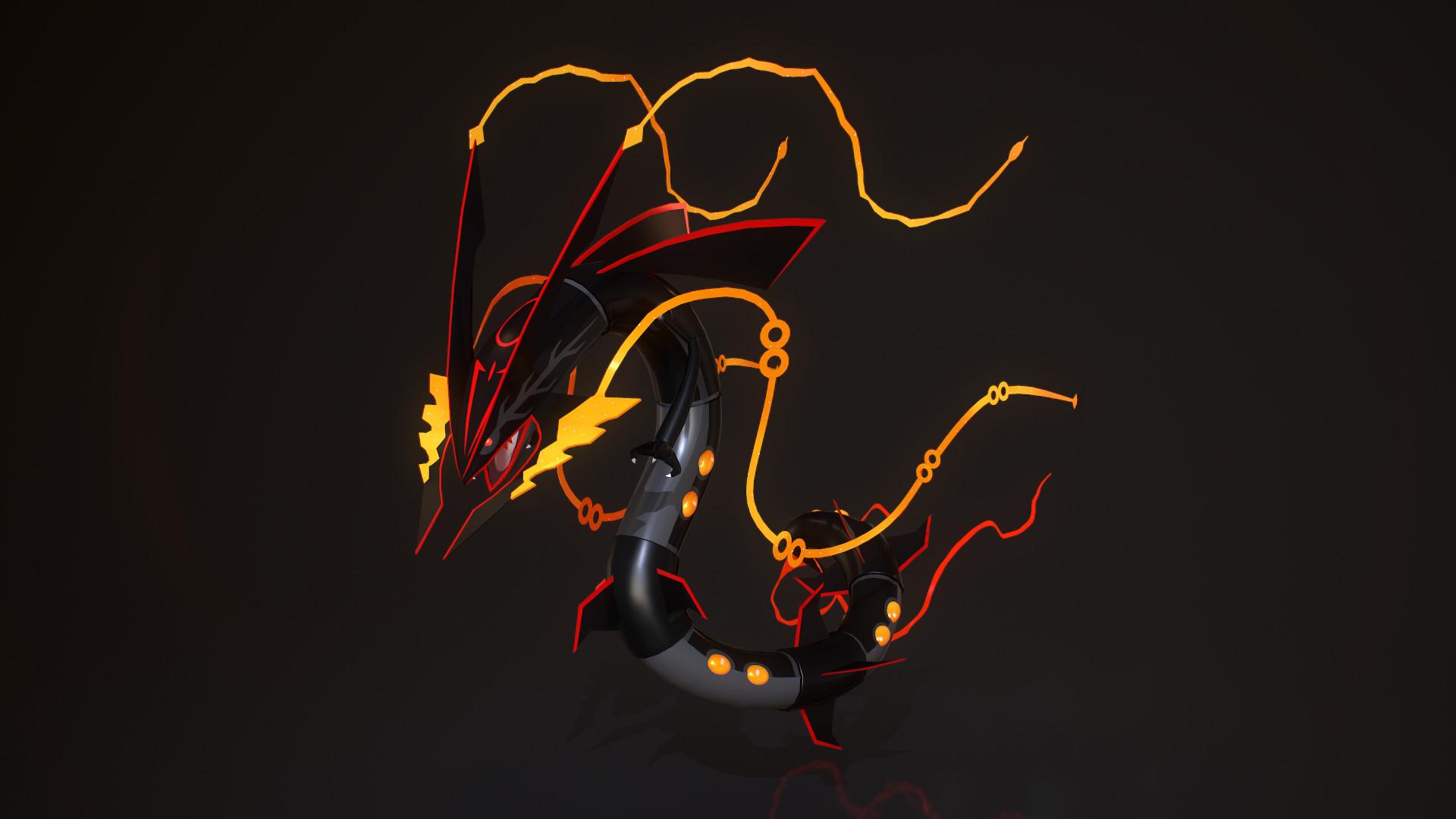 1920x1080 Shiny Mega Rayquaza Fan Art, Evan Kapouranis
