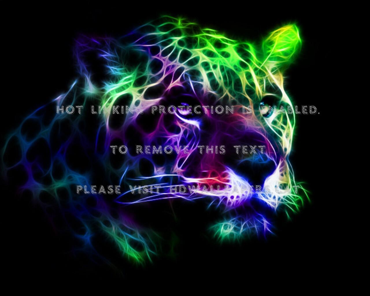 1280x1024 neon leopard face fractal colorful abstract