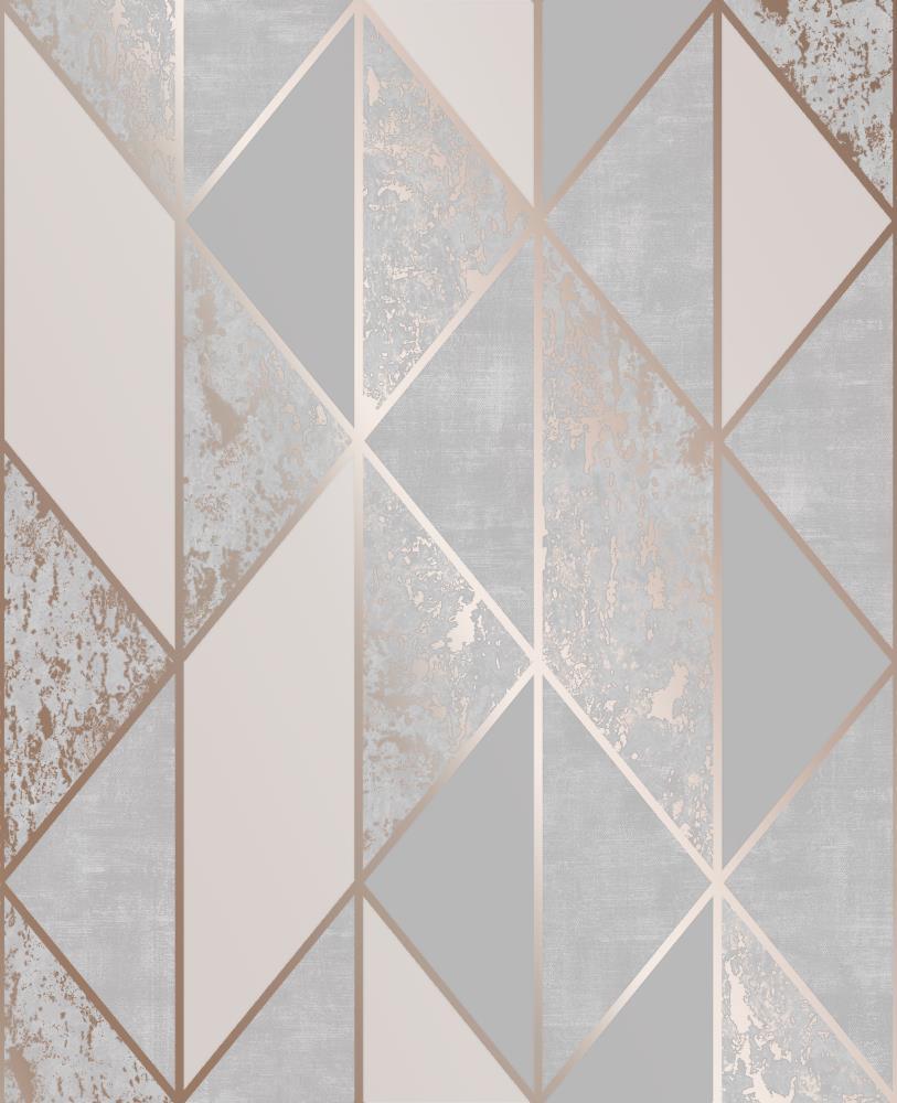 813x1000 Graham & Brown Milan 56 Sq Ft Grey Rose Gold Vinyl Textured Stripes Unpasted Wallpaper In The Wallpaper Department At