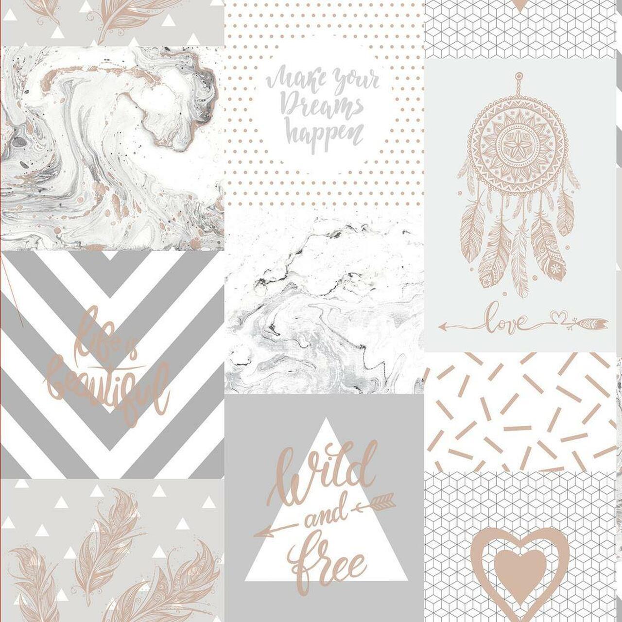 1280x1280 Holden Decor K2 Life Is Beautiful Wallpaper / Rose Gold