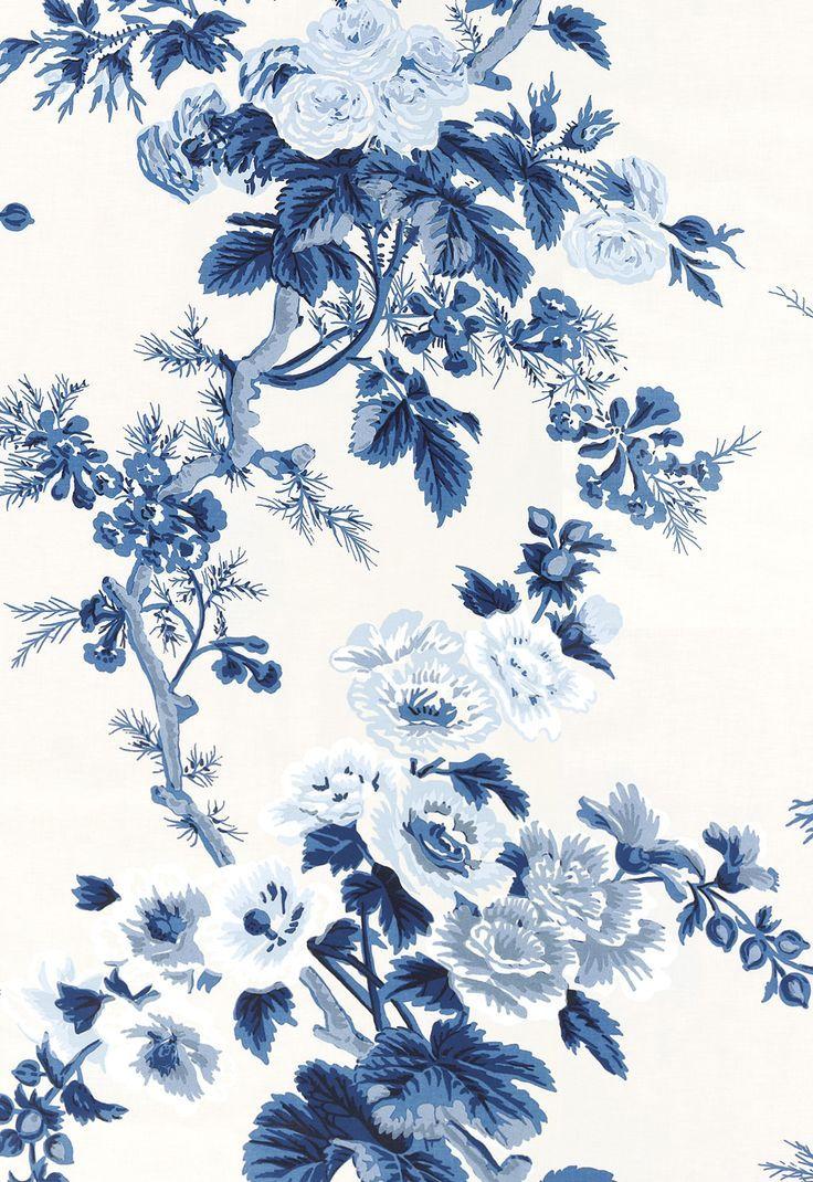 736x1070 Pure Style Home Liess. Indigo wallpaper, Floral wallpaper, Schumacher wallpaper
