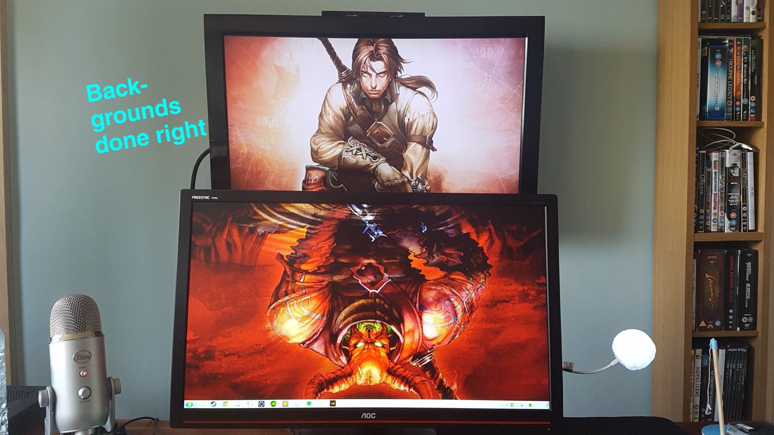 2560x1440 Stacked Monitors, yes or no? Any other background suggestions?