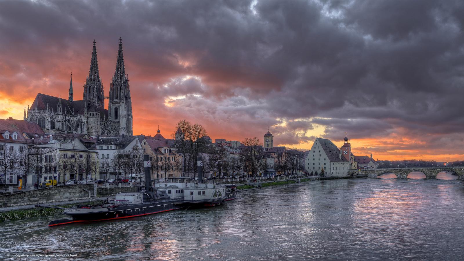 1600x900 Download wallpaper Regensburg, Germany, Bayern free desktop wallpaper in the resolution 2048x1152