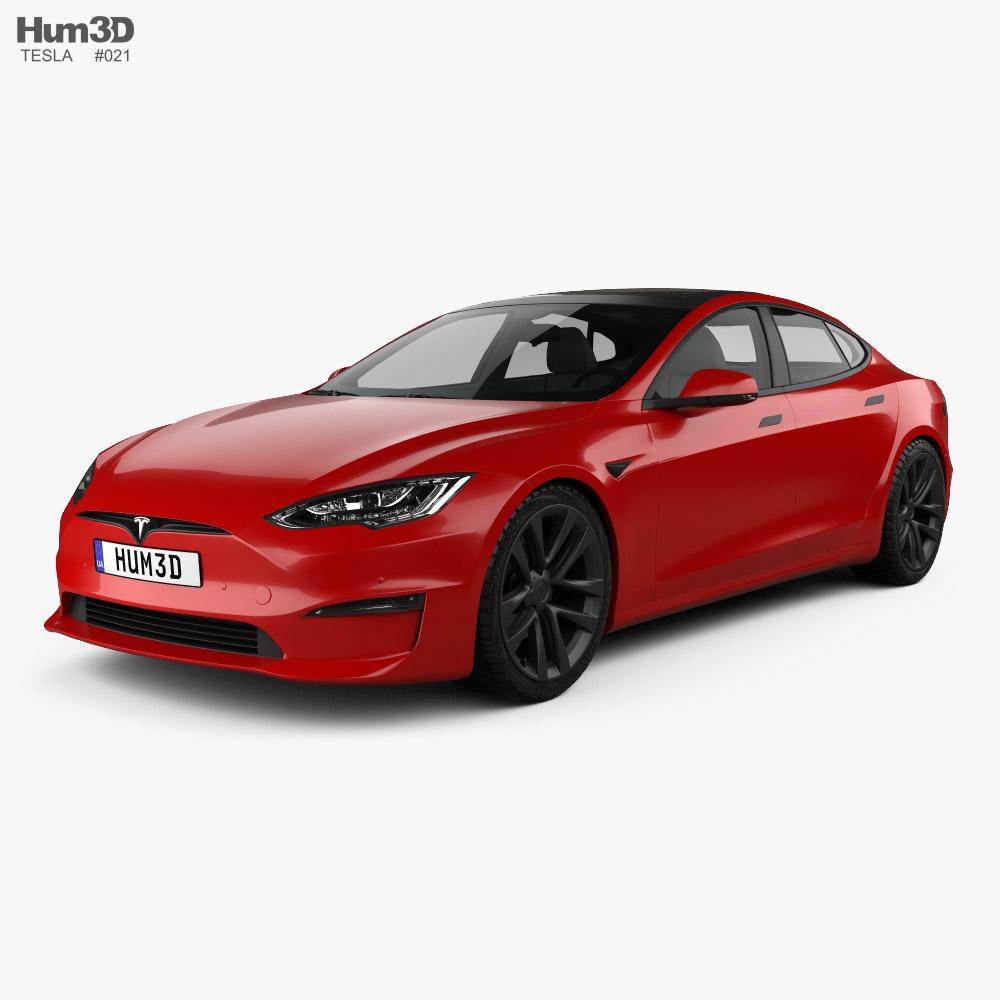 1000x1000 Tesla Model S Plaid 2022 3D model on Hum3D