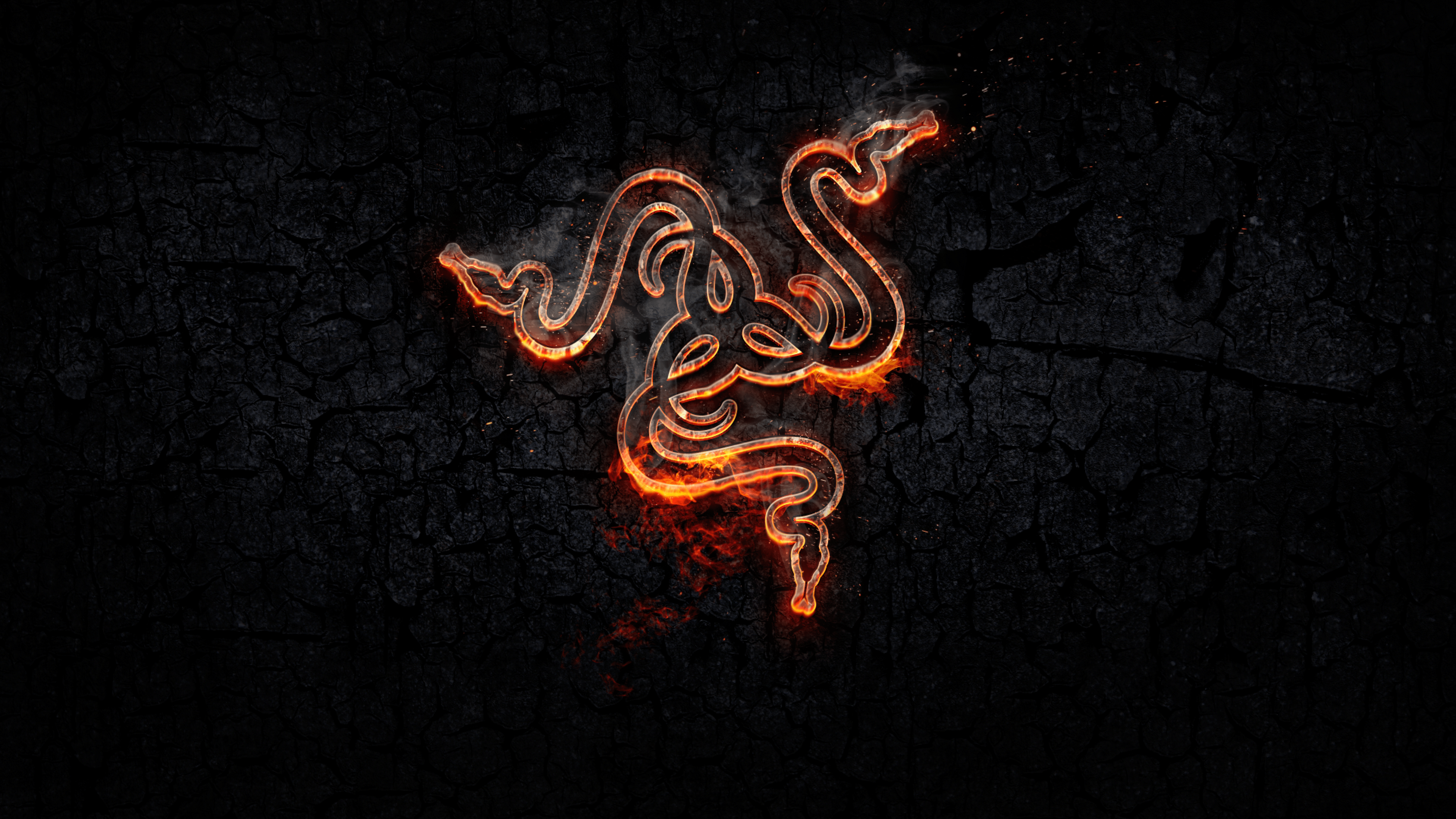 3840x2160 Download 3840x2160 Razer, Logo, Fire, Gaming, Snake Wallpaper for UHD TV